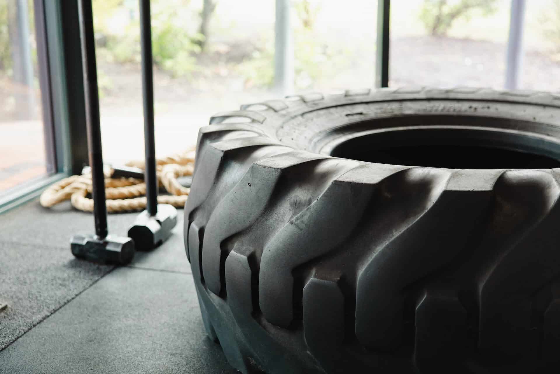 Flip tyre in gym