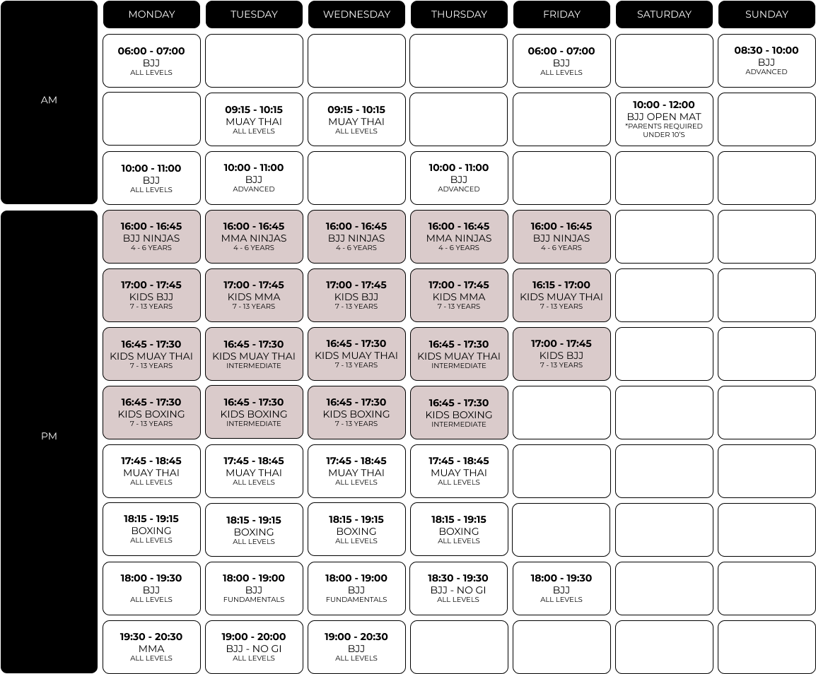 Rockingham timetable